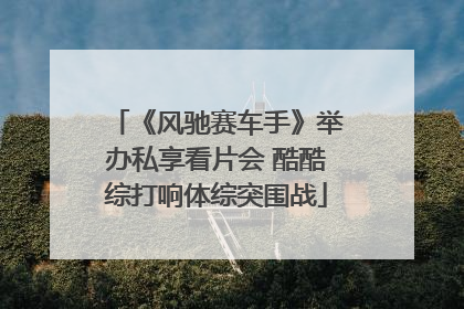 《风驰赛车手》举办私享看片会 酷酷综打响体综突围战