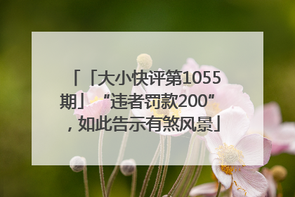 「大小快评第1055期」“违者罚款200”，如此告示有煞风景