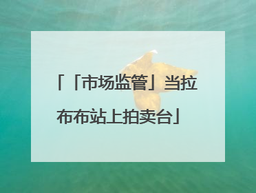 「市场监管」当拉布布站上拍卖台