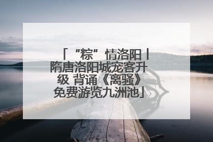“粽”情洛阳丨隋唐洛阳城宠客升级 背诵《离骚》免费游览九洲池
