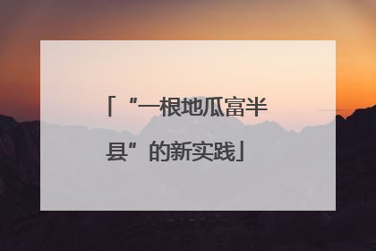 “一根地瓜富半县”的新实践