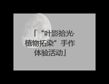 “叶影拾光·植物拓染”手作体验活动