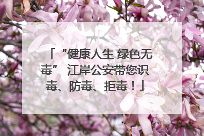 “健康人生 绿色无毒” 江岸公安带您识毒、防毒、拒毒！