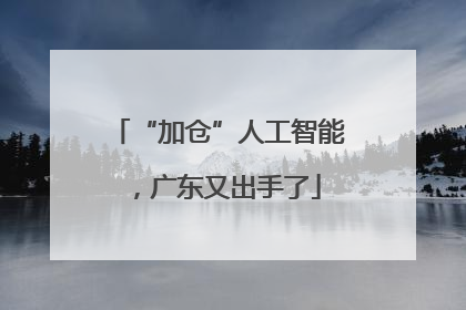 “加仓”人工智能，广东又出手了