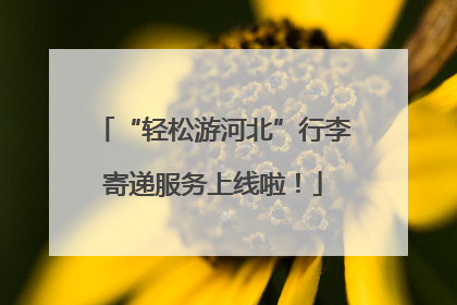 “轻松游河北”行李寄递服务上线啦！