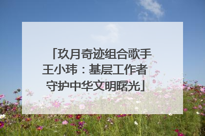 玖月奇迹组合歌手王小玮：基层工作者守护中华文明曙光