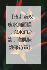玫莉蔻玫瑰水润面膜，以水油之韵，谱肌肤焕采诗章