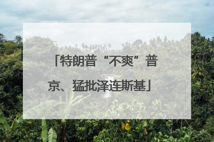 特朗普“不爽”普京、猛批泽连斯基