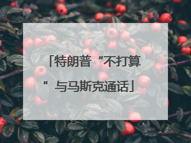 特朗普“不打算”与马斯克通话