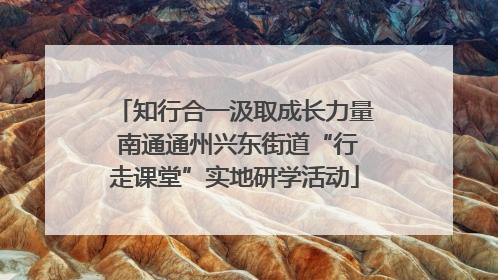 知行合一汲取成长力量 南通通州兴东街道“行走课堂”实地研学活动
