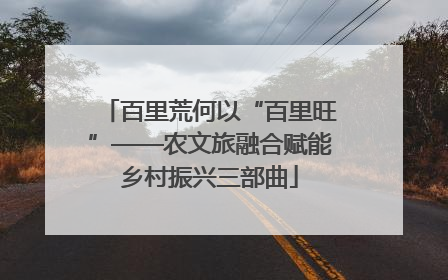 百里荒何以“百里旺”——农文旅融合赋能乡村振兴三部曲