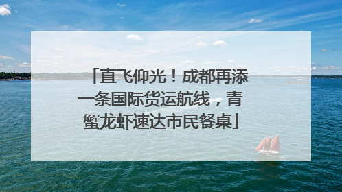 直飞仰光！成都再添一条国际货运航线，青蟹龙虾速达市民餐桌