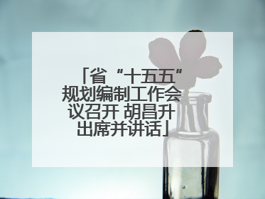 省“十五五”规划编制工作会议召开 胡昌升出席并讲话