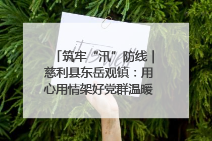 筑牢“汛”防线｜慈利县东岳观镇：用心用情架好党群温暖悠长的“连心桥”