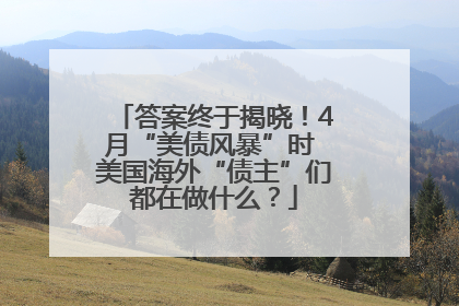答案终于揭晓！4月“美债风暴”时 美国海外“债主”们都在做什么？