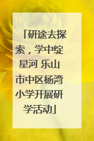 研途去探索，学中绽星河 乐山市中区杨湾小学开展研学活动