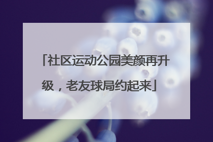 社区运动公园美颜再升级，老友球局约起来