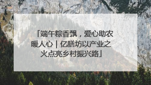 端午粽香飘，爱心助农暖人心｜亿膳坊以产业之火点亮乡村振兴路