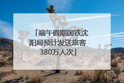 端午假期国铁沈阳局预计发送旅客380万人次