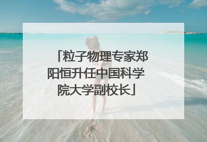 粒子物理专家郑阳恒升任中国科学院大学副校长
