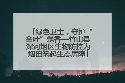 绿色卫士，守护“金叶”飘香—竹山县深河烟区生物防控为烟田筑起生态屏障