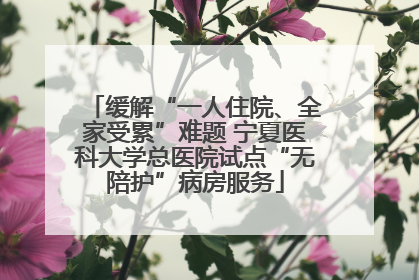 缓解“一人住院、全家受累”难题 宁夏医科大学总医院试点“无陪护”病房服务