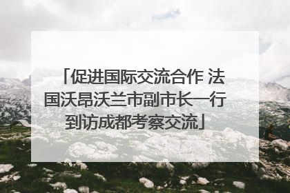 促进国际交流合作 法国沃昂沃兰市副市长一行到访成都考察交流
