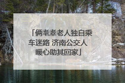 俩耄耋老人独自乘车迷路 济南公交人暖心助其回家