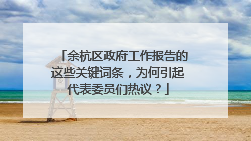 余杭区政府工作报告的这些关键词条，为何引起代表委员们热议？