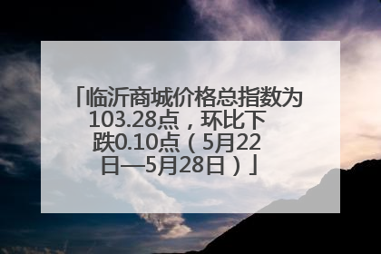 临沂商城价格总指数为103.28点，环比下跌0.10点（5月22日—5月28日）