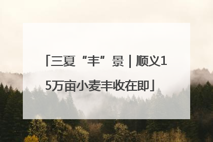 三夏“丰”景｜顺义15万亩小麦丰收在即