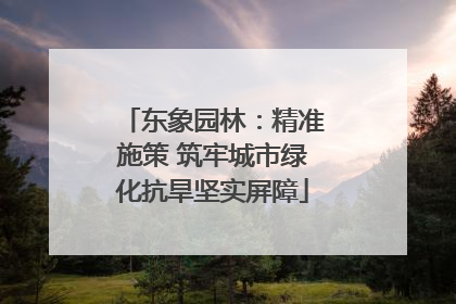 东象园林：精准施策 筑牢城市绿化抗旱坚实屏障