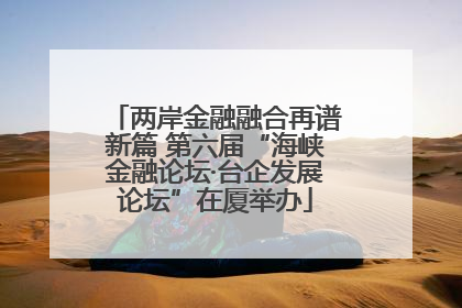 两岸金融融合再谱新篇 第六届“海峡金融论坛·台企发展论坛”在厦举办