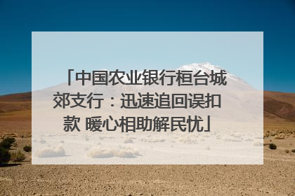 中国农业银行桓台城郊支行：迅速追回误扣款 暖心相助解民忧