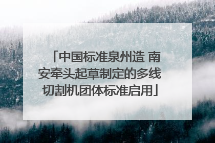 中国标准泉州造 南安牵头起草制定的多线切割机团体标准启用