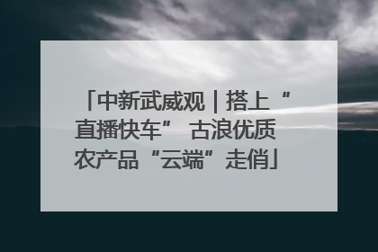 中新武威观｜搭上“直播快车” 古浪优质农产品“云端”走俏