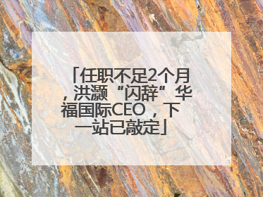 任职不足2个月，洪灏“闪辞”华福国际CEO，下一站已敲定