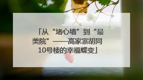 从“堵心墙”到“最美院”——高家寨胡同10号楼的幸福蝶变
