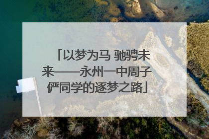 以梦为马 驰骋未来——永州一中周子俨同学的逐梦之路