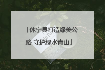 休宁县打造绿美公路 守护绿水青山