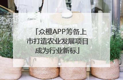 众橙APP筹备上市打造农业发展项目成为行业新标