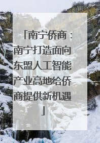 南宁侨商：南宁打造面向东盟人工智能产业高地给侨商提供新机遇