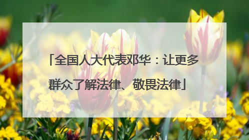 全国人大代表邓华：让更多群众了解法律、敬畏法律