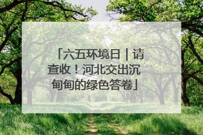 六五环境日｜请查收！河北交出沉甸甸的绿色答卷