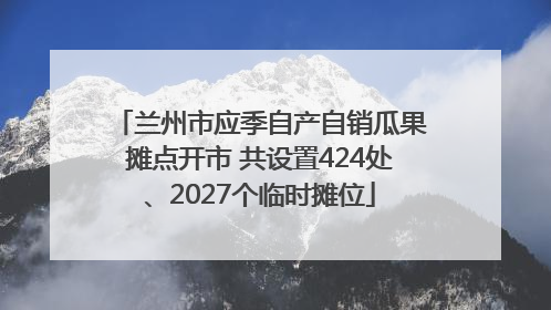 兰州市应季自产自销瓜果摊点开市 共设置424处、2027个临时摊位
