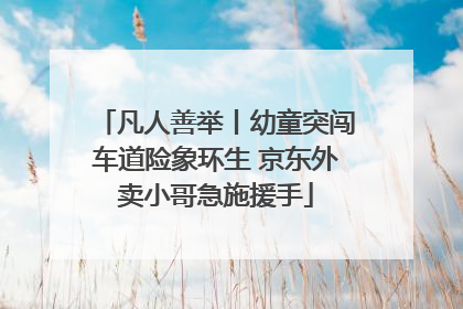 凡人善举丨幼童突闯车道险象环生 京东外卖小哥急施援手