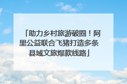 助力乡村旅游破圈！阿里公益联合飞猪打造多条县域文旅爆款线路