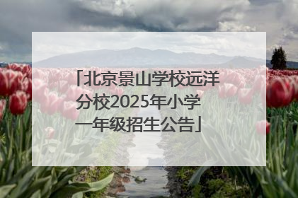 北京景山学校远洋分校2025年小学一年级招生公告