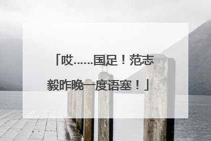 哎……国足！范志毅昨晚一度语塞！