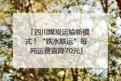 四川煤炭运输新模式！“铁水联运”每吨运费直降70元